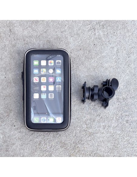 
Telefono dėklas su vairo laikikliu dviračiui, motociklui, paspirtukui, juodas
