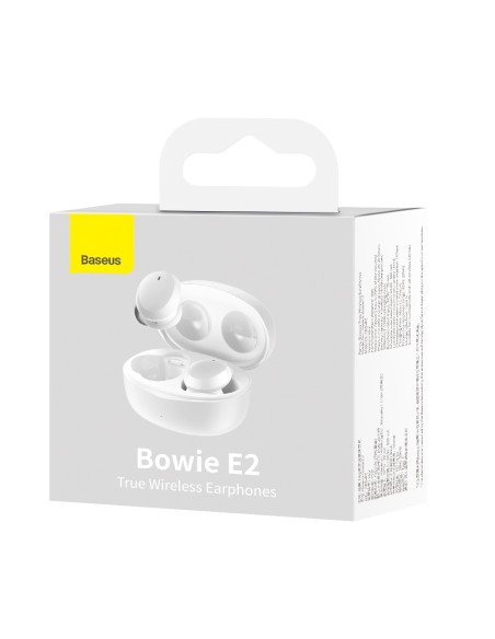 Belaidės ausinės TWS Bluetooth 5.2 vandeniui atsparios IP55 Bowie E2 baltos Belaidės ausinės TWS Bluetooth 5.2 vandeniui atsparios IP55 Bowie E2 baltos
