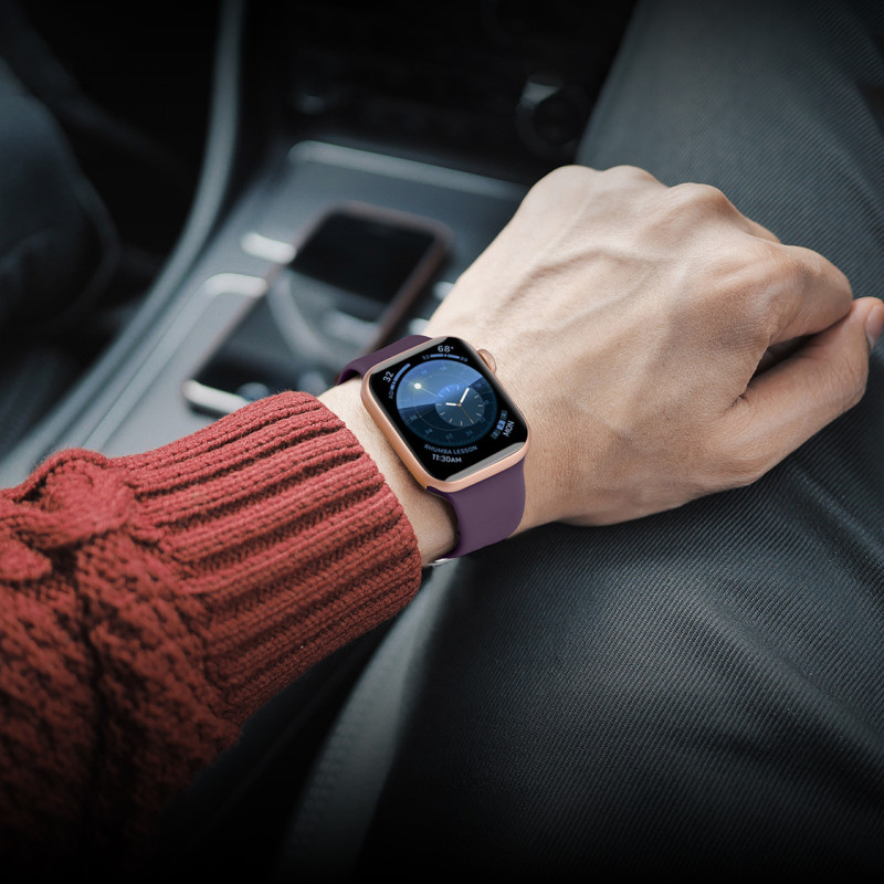 Silikoninis dirželis APS raudonas, skirtas Apple Watch Ultra 2-9/ SE 42/ 44/ 45/ 49mm