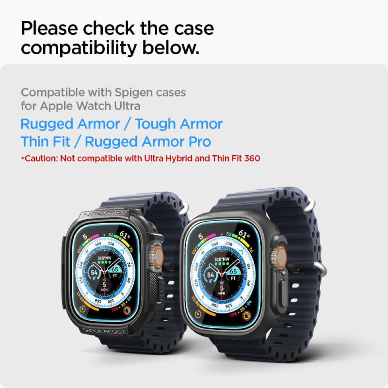 GlastR EZ Fit grūdintas stiklas Apple Watch Ultra 49mm RINKINYS iš 2 vnt.