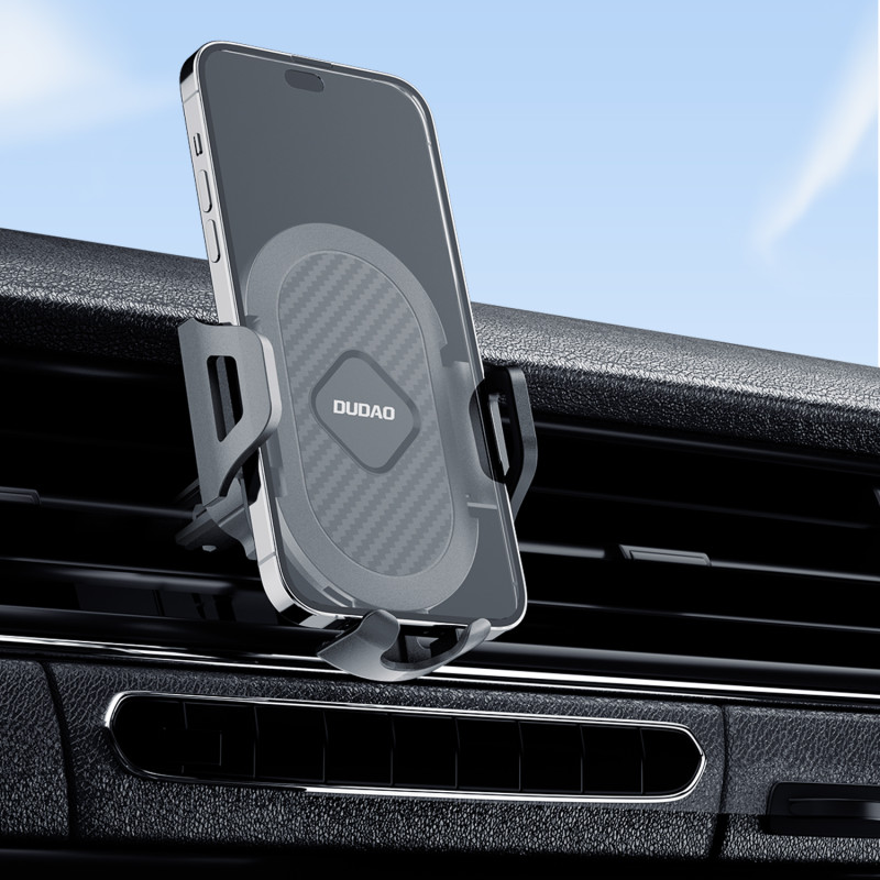 Užspaudžiamas automobilinio telefono laikiklis orlaidei, juodas