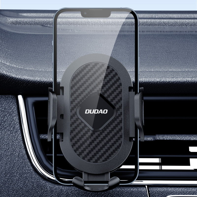 Užspaudžiamas automobilinio telefono laikiklis orlaidei, juodas