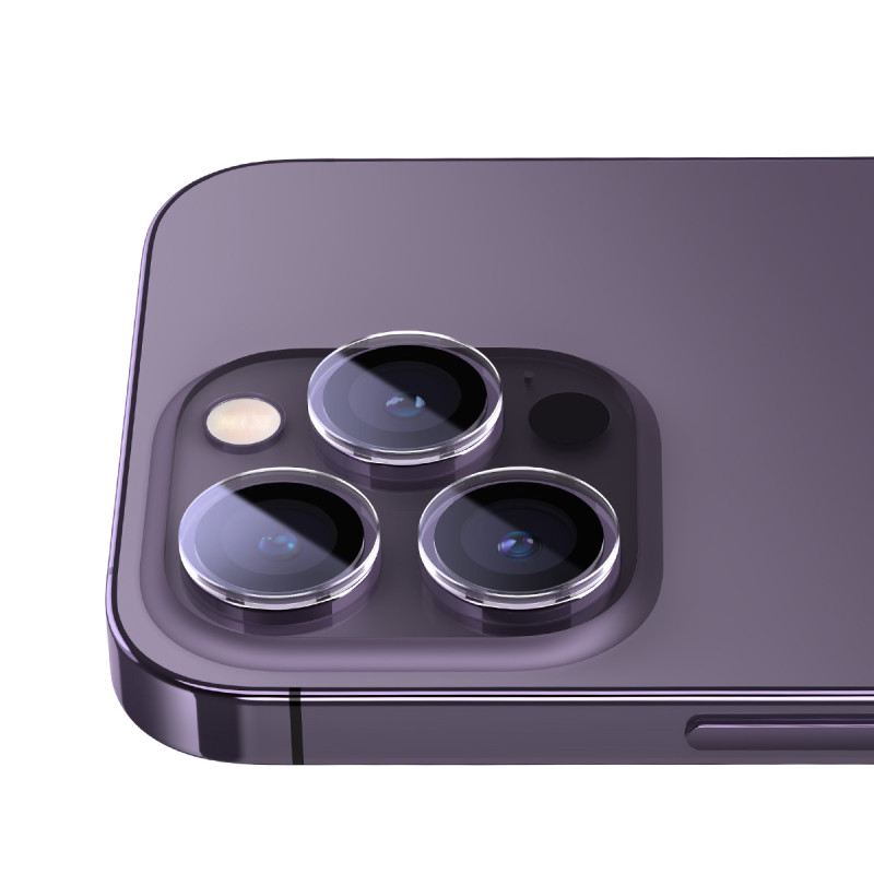 Grūdintas apsauginis stiklas kamerai skirtas iPhone 14 Pro / 14 Pro Max + montavimo komplektas