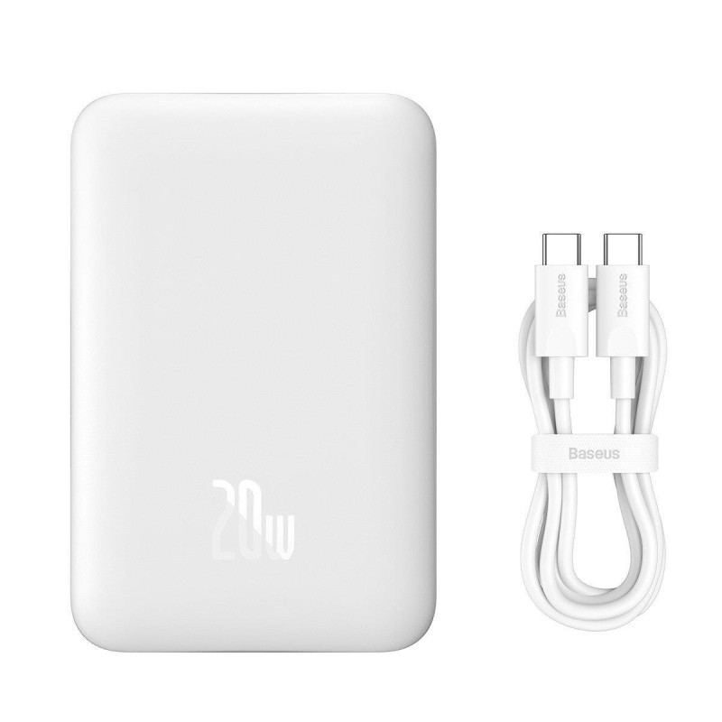 
Mini maitinimo blokas 10000mAh su indukciniu įkrovimu MagSafe PD 20W balta
