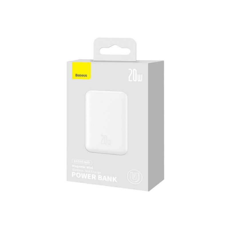 Mini maitinimo blokas 10000mAh su indukciniu įkrovimu MagSafe PD 20W balta