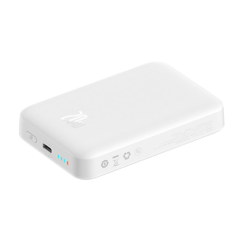 Mini maitinimo blokas 10000mAh su indukciniu įkrovimu MagSafe PD 20W balta
