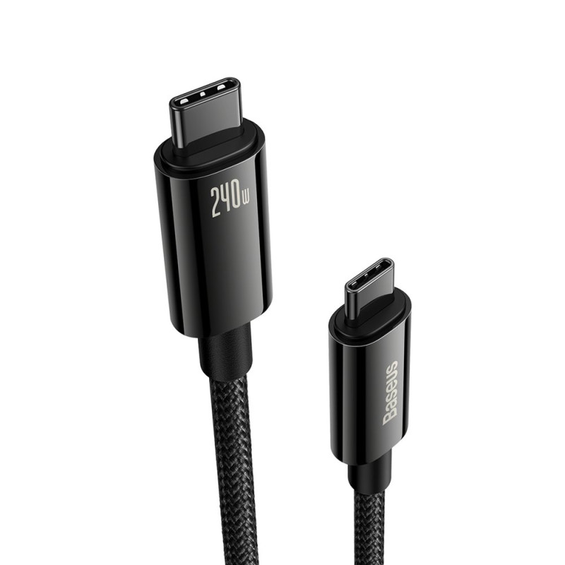 USB-C laidas 480Mb/ s 240W Tungsten Gold 1m juodas