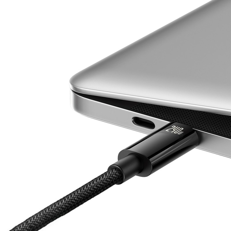 USB-C laidas 480Mb/ s 240W Tungsten Gold 1m juodas