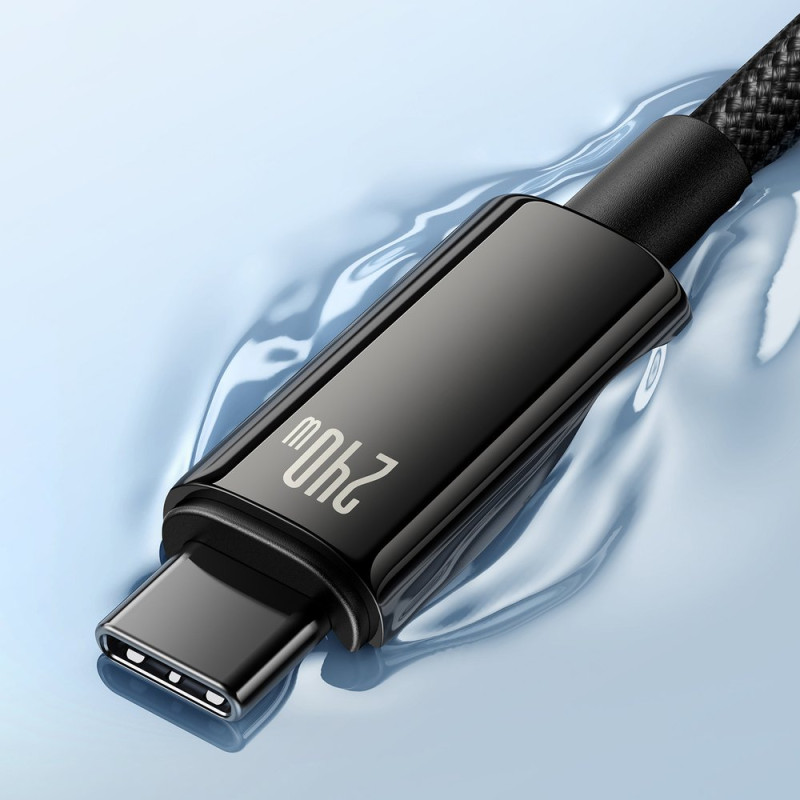 USB-C laidas 480Mb/ s 240W Tungsten Gold 1m juodas
