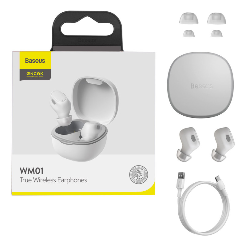 
Encok WM01 Plus TWS Bluetooth 5.0 belaidės ausinės, baltos
