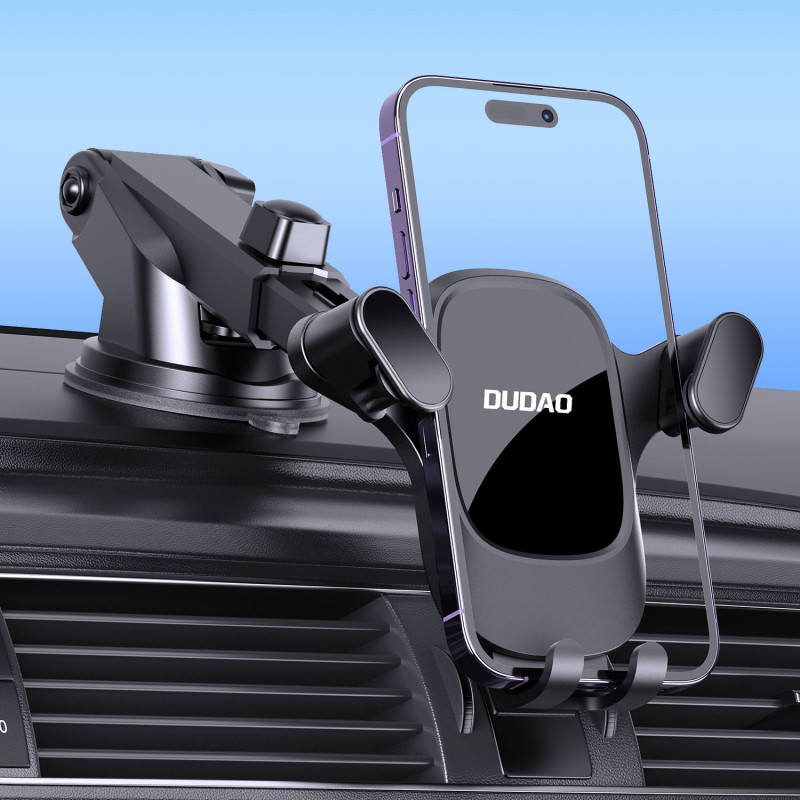 Automobilinis telefono laikiklis kabinai, prietaisų skydeliui, juodas