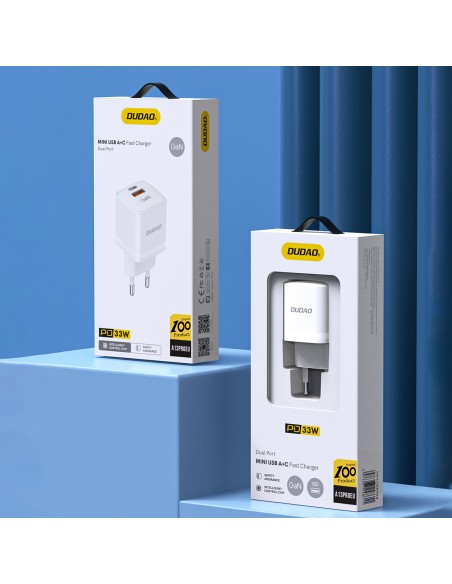 GaN 33W PPS USB-C USB-A sieninis įkroviklis, baltas
 
GaN 33W PPS USB-C USB-A sieninis įkroviklis, baltas