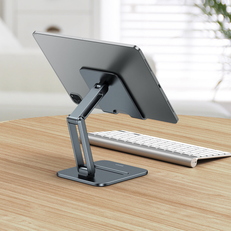 Metalinis stovas išmaniajam telefonui Desktop Biaxial Sulankstomas iki 13 colių pilkos spalvos