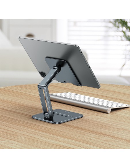 Metalinis stovas išmaniajam telefonui Desktop Biaxial Sulankstomas iki 13 colių pilkos spalvos