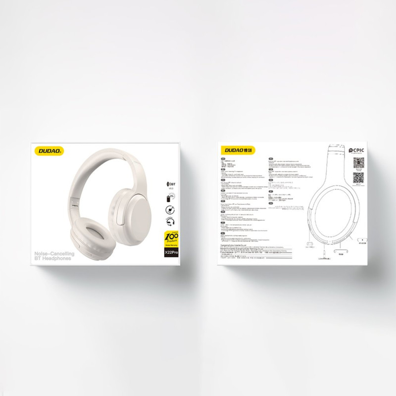 Belaidės ANC Bluetooth 5.3 ausinės, baltos