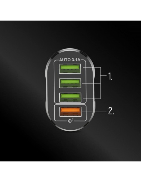 Mažas 48W 4x USB-A QC sieninis įkroviklis, juodas
 
Mažas 48W 4x USB-A QC sieninis įkroviklis, juodas