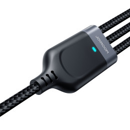 
3in1 USB daugiafunkcis laidas iki Lightning USB-C mikro USB 30 cm juodas
