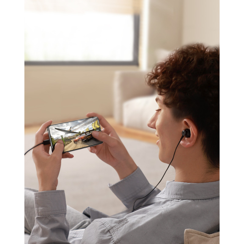 Ausinės, USB-C ausinės, 1,2 m laidas, juodas