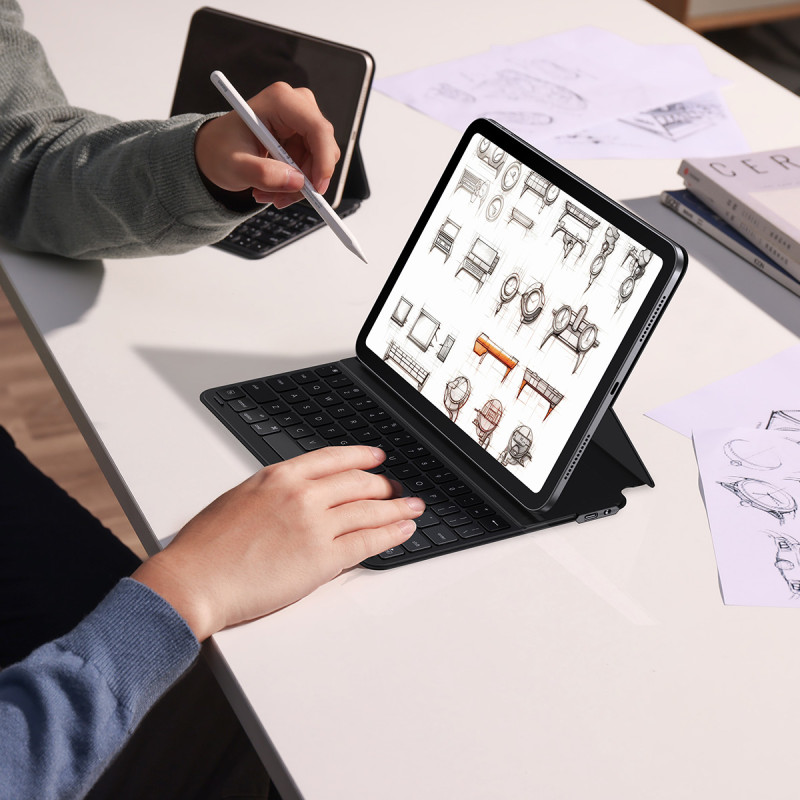 Dėklas su klaviatūra, skirtas iPad 10.9& 39 & 39 2022 10 kartos + USB-C laidas Brilliance Series juodas