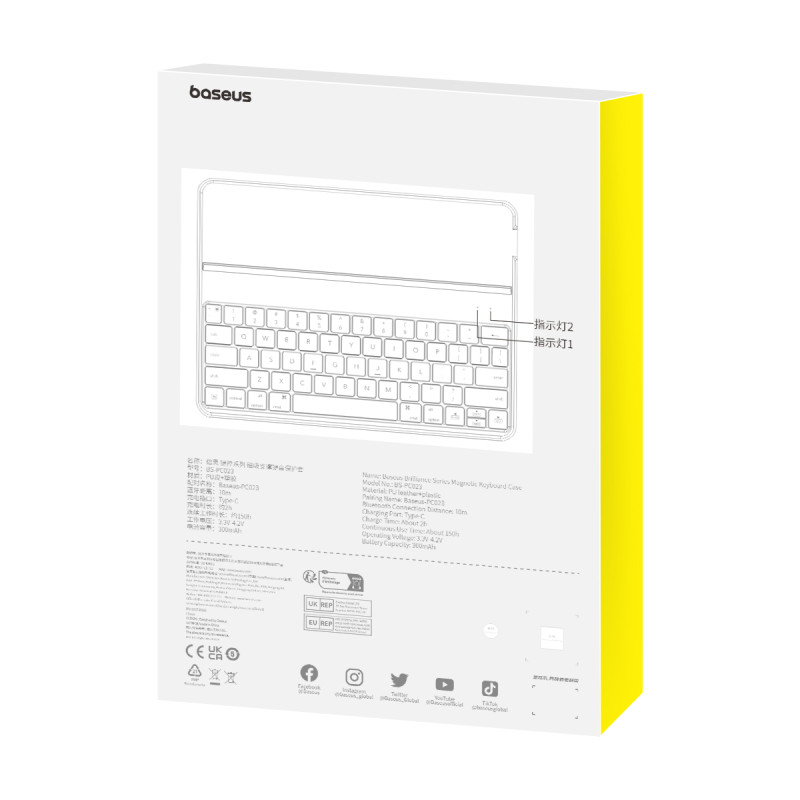 Dėklas su klaviatūra, skirtas iPad 10.2& 39 & 39 2019-2021 + USB-C laidas Brilliance Series juodas