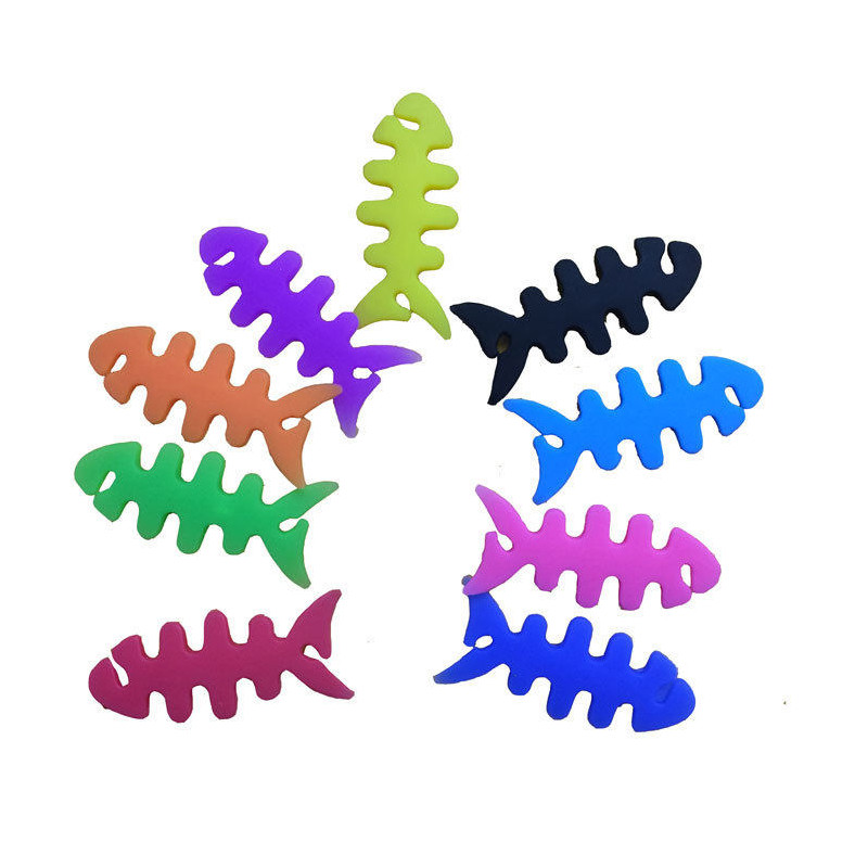 
Mėlynos žuvelės formos ausinių kabelio laikiklis
