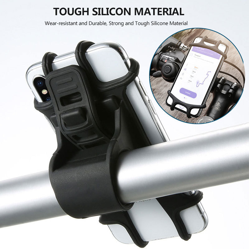 
Silikoninis dviračio telefono laikiklis, juodas
