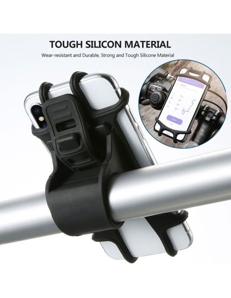 
Silikoninis dviračio telefono laikiklis, juodas
