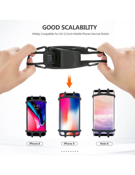 
Silikoninis dviračio telefono laikiklis, juodas
