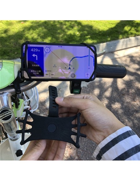 
Silikoninis dviračio telefono laikiklis, juodas
