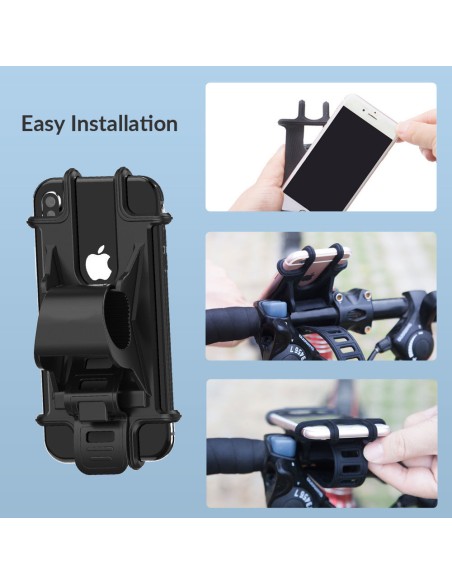
Silikoninis dviračio telefono laikiklis, juodas
