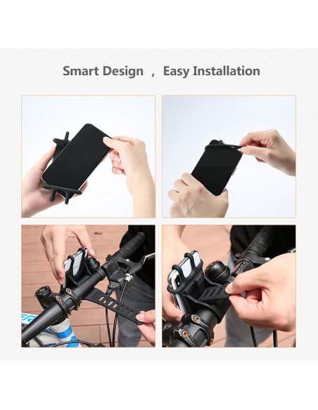 
Silikoninis dviračio telefono laikiklis, juodas
