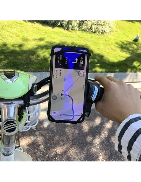 
Silikoninis dviračio telefono laikiklis, juodas
