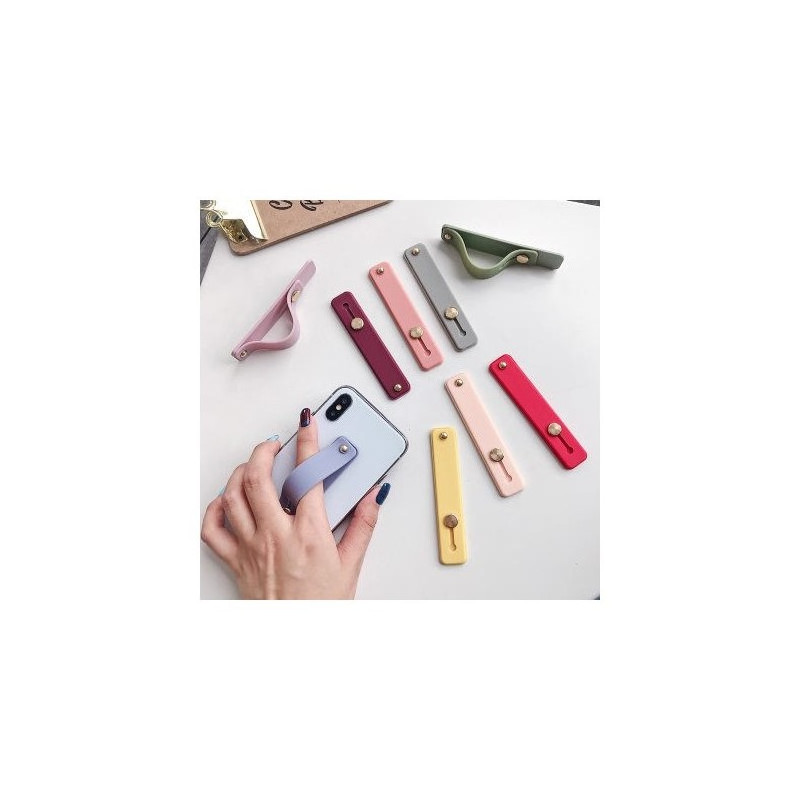 Lipnus pirštinis telefono laikiklis su rausva slankikliu