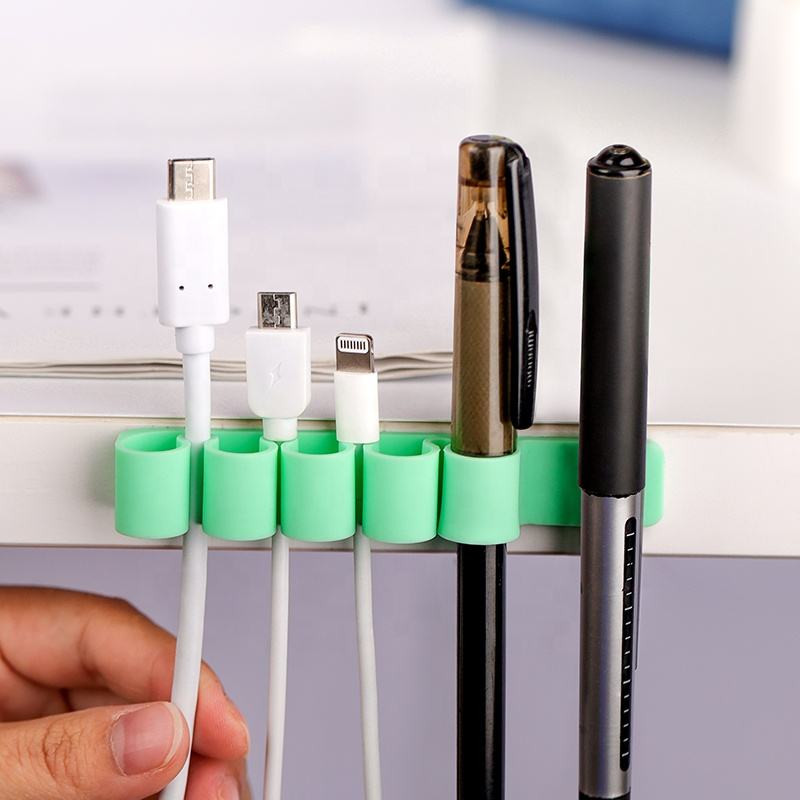 
Silikoninis biuro organizatorius rašiklio kabeliams, oranžinis
