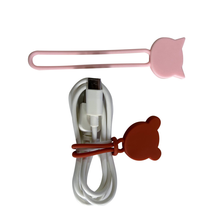 
Silikoninė kabelio ritė, rožinė
