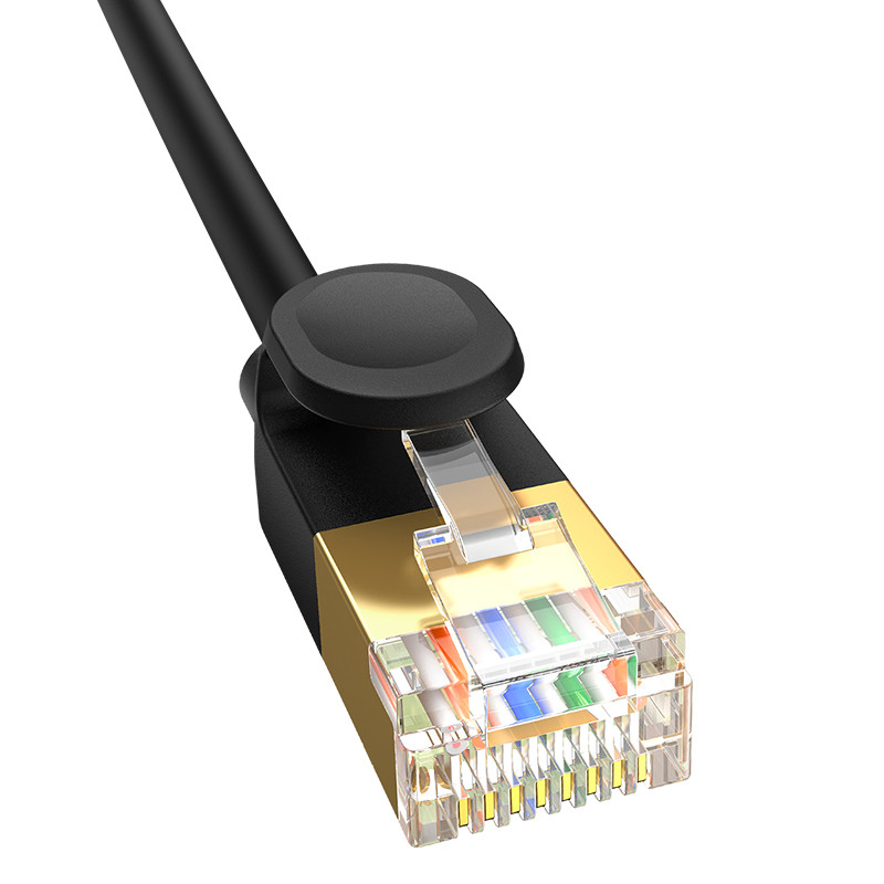 Greitas plonas RJ45 cat tinklo kabelis. 7 10Gbps 5m juoda