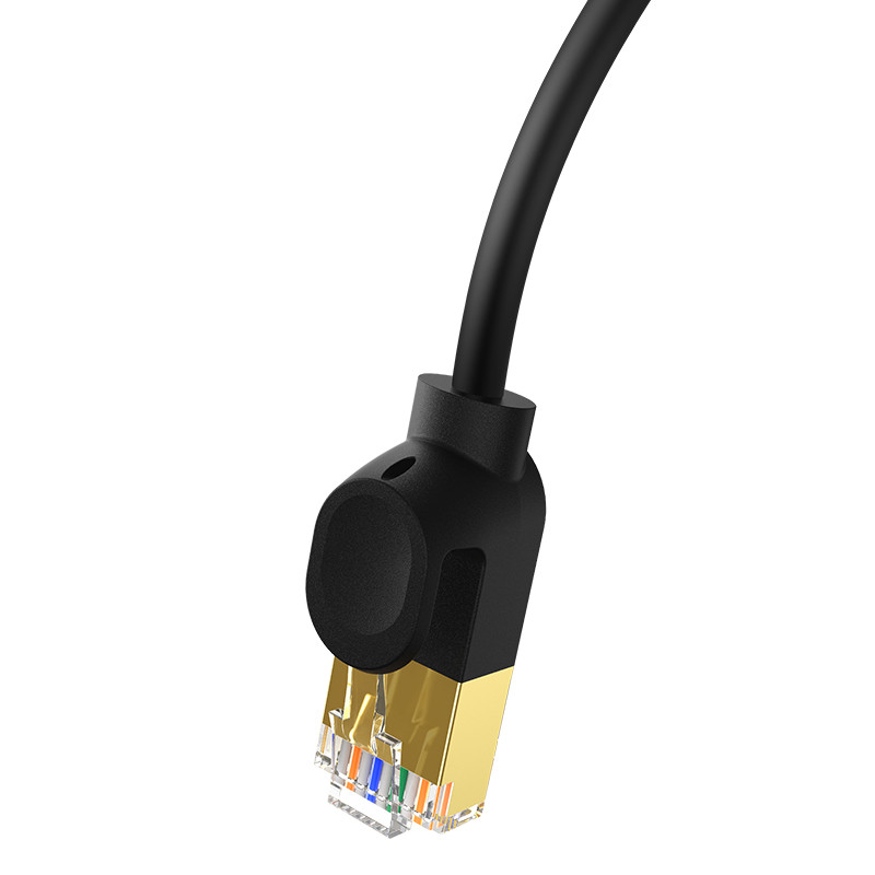 Greitas plonas RJ45 cat tinklo kabelis. 7 10Gbps 5m juoda
