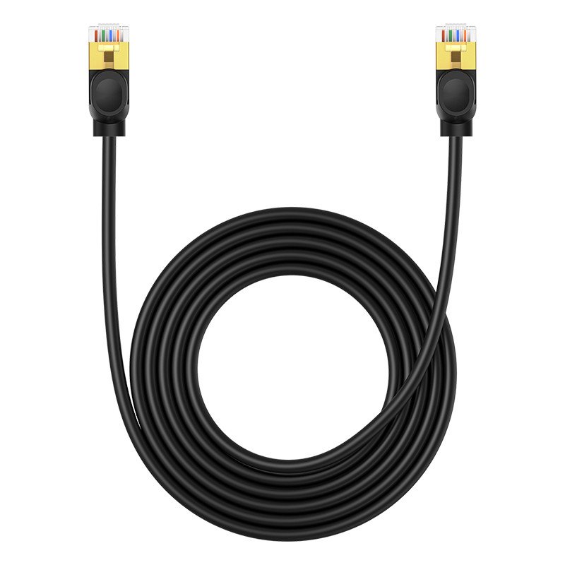 
Greitas plonas RJ45 cat tinklo kabelis. 7 10Gbps 3m juoda
