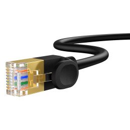 
Greitas plonas RJ45 cat tinklo kabelis. 7 10Gbps 3m juoda
