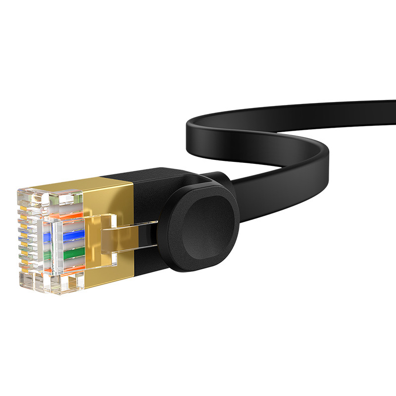 Greitas plonas RJ45 cat tinklo kabelis. 7 10Gbps 2m juoda
