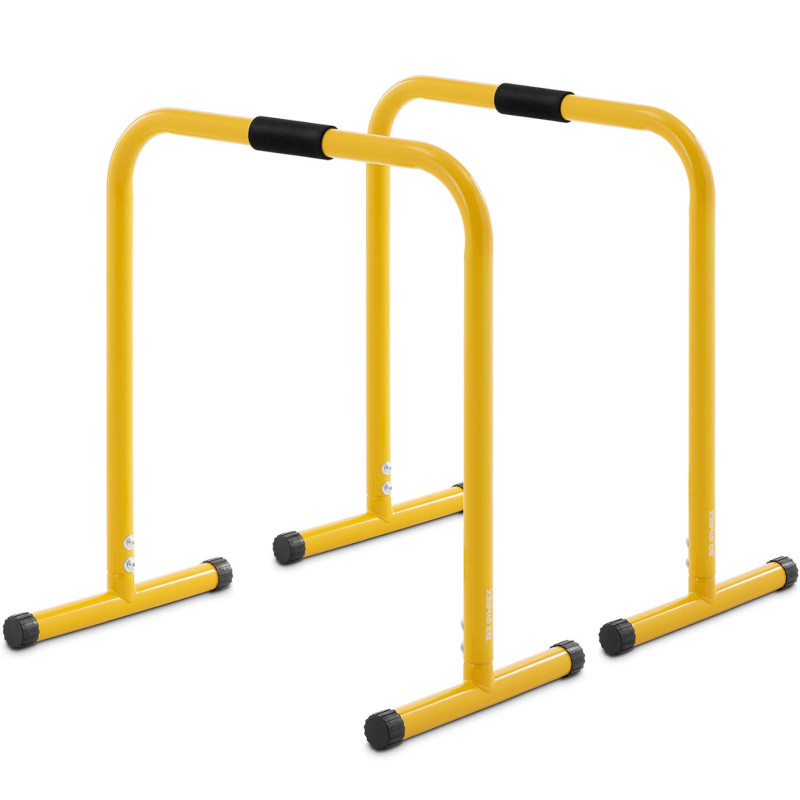 Turėklų treniruočių rankenos, skirtos atsispaudimams iki 100 kg geltonos spalvos