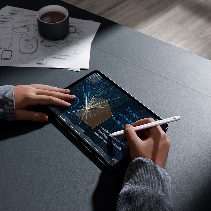 Rašiklis iPad su aktyviu keičiamu Smooth Writing 2 antgaliu, baltas