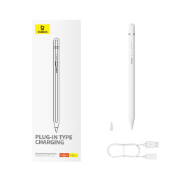 
Rašiklis iPad skirtas su aktyviu keičiamu antgaliu Smooth Writing 2 + USB-A kabelis baltas
