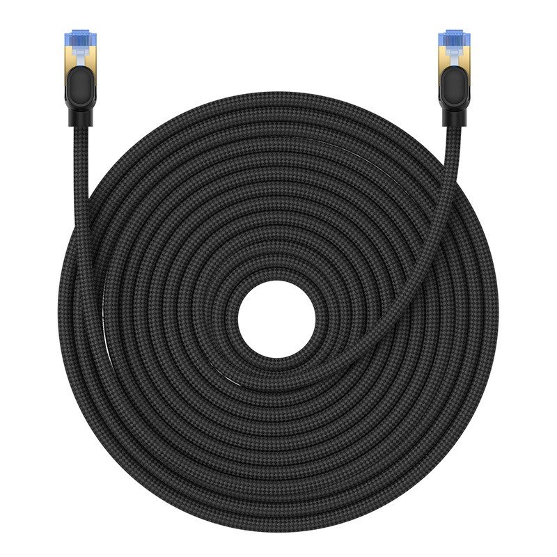 
Greitas LAN RJ45 cat.7 tinklo kabelis 10Gbps pintas 25m juodas
