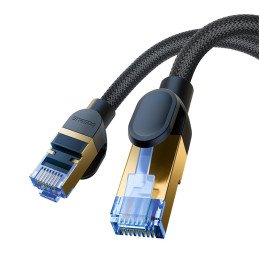 
Greitas LAN RJ45 cat.7 tinklo kabelis 10Gbps pintas 25m juodas
