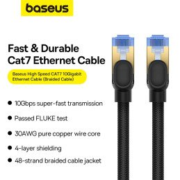 
Greitas LAN RJ45 cat.7 tinklo kabelis 10Gbps pintas 25m juodas
