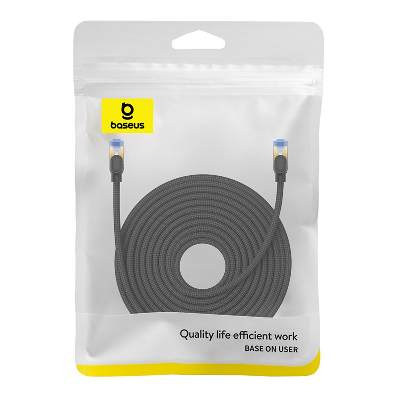 Greitas LAN RJ45 cat.7 tinklo kabelis 10Gbps pintas 20m juodas