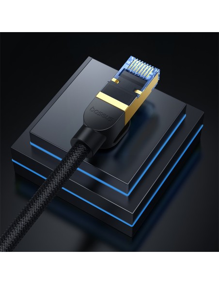 
Greitas LAN RJ45 cat.7 tinklo kabelis 10Gbps pintas 15m juodas
