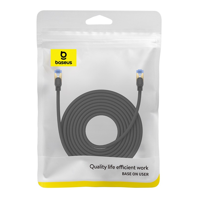 Greitas LAN RJ45 cat.7 tinklo kabelis 10Gbps pintas 10m juodas