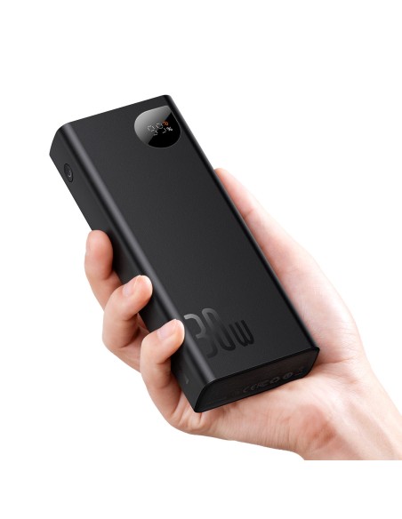 Adaman powerbank 20000mAh 30W juoda + USB-C laidas Adaman powerbank 20000mAh 30W juoda + USB-C laidas